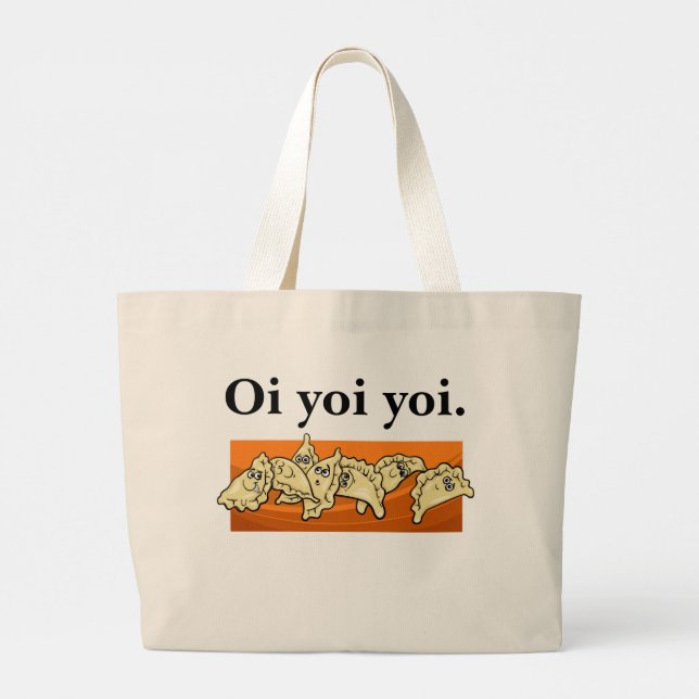 Bolsa Tote Grande Ucraniano Yoi Yoi Varenyky Perogies Tote Bag (Verso)