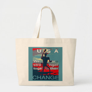 Bolsa Tote Grande Último slogan da campanha de Hillary Clinton para