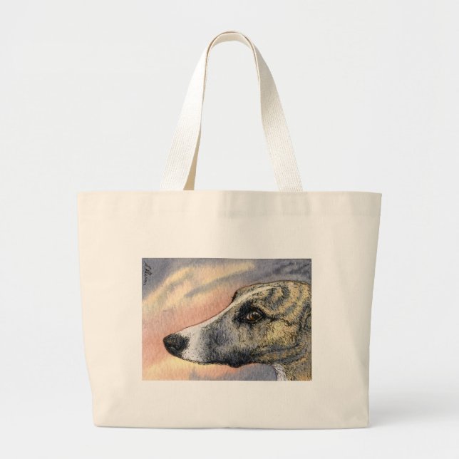 Bolsa Tote Grande Um cão tímido, considerável (Frente)