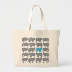 Bolsa Tote Grande Um Elefante Azul no Saco do Herd