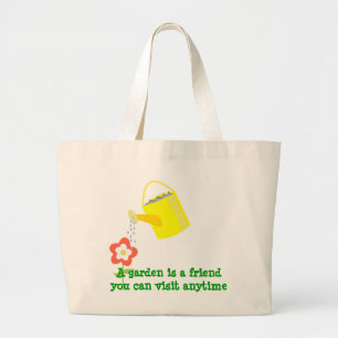 Bolsa Tote Grande Um jardim é um amigo.. jardim de flores fofo