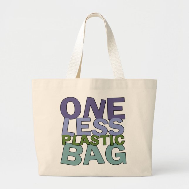 BOLSA TOTE GRANDE UM MENOS SACO DE PLÁSTICO (Frente)