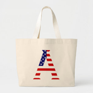 Bolsa Tote Grande Um Monograma sobreposto no U Flag jtcnt
