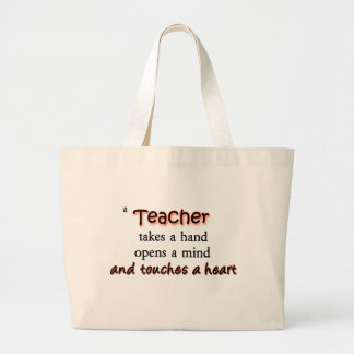 Bolsa Tote Grande Um professor toma uma mão abre uma mente