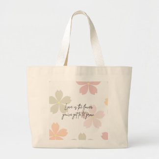 Bolsa Tote Grande Um saco de toalha de flor