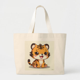 Bolsa Tote Grande Um saco ecológico de tigre giro