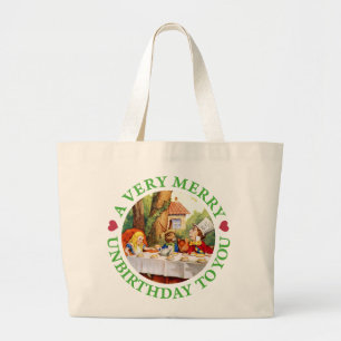 BOLSA TOTE GRANDE UM UNBIRTHDAY MUITO ALEGRE A VOCÊ!
