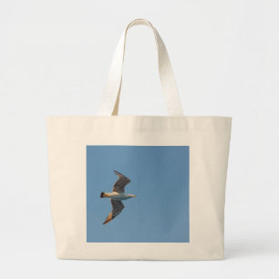 Bolsa Tote Grande Uma gaivota em voo em Tote Bag