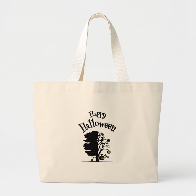 Bolsa Tote Grande Uma terrível viagem de Halloween aos fantasmas (Frente)