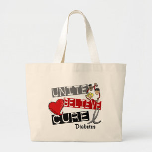 Bolsa Tote Grande UNA ACREDITAM o diabetes da CURA