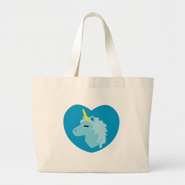 Bolsa Tote Grande Unicórnio Azul (Frente)
