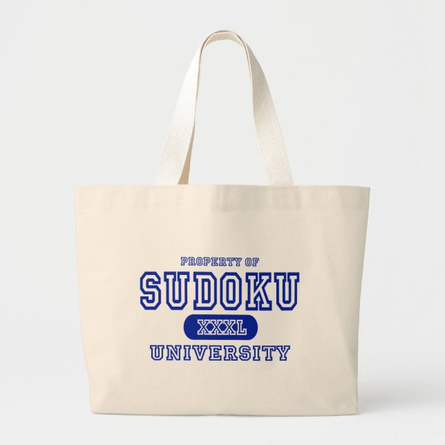 Bolsa Tote Grande Universidade de Sudoku (Frente)