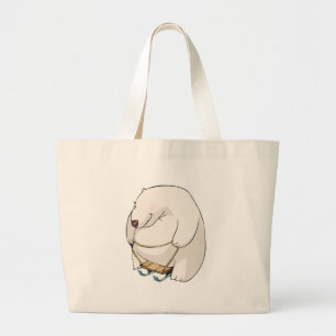 Bolsa Tote Grande ursinho polar engraçado