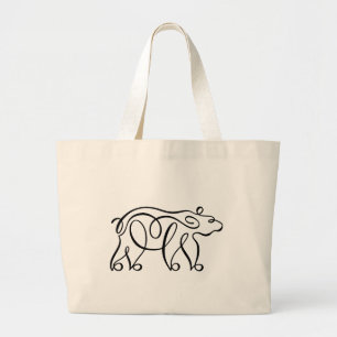 Bolsa Tote Grande Urso Calligráfico Penwork