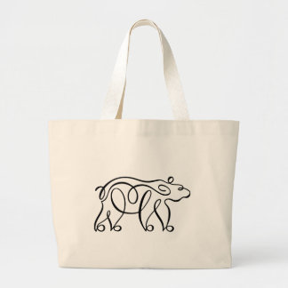 Bolsa Tote Grande Urso Calligráfico Penwork