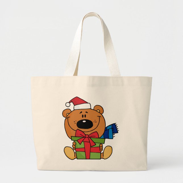 Bolsa Tote Grande Urso com Camisetas de Feriado e presentes (Frente)