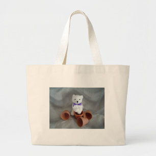 Bolsa Tote Grande Urso com vasos de flores