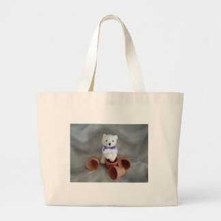Bolsa Tote Grande Urso com vasos de flores