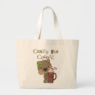 Bolsa Tote Grande Urso da menina louco para o cacau