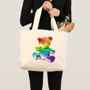 Bolsa Tote Grande Urso de pelúcia de metal polido SlipperyJoe's grad