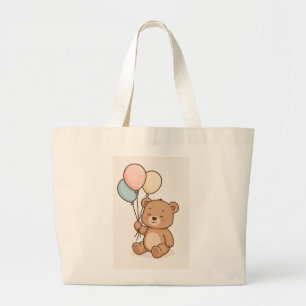 Bolsa Tote Grande Urso de Teddy Bonito com Balões Presente para be