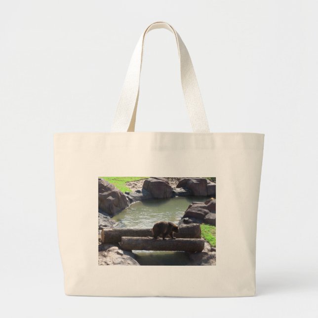 Bolsa Tote Grande Urso Grizzly (Frente)