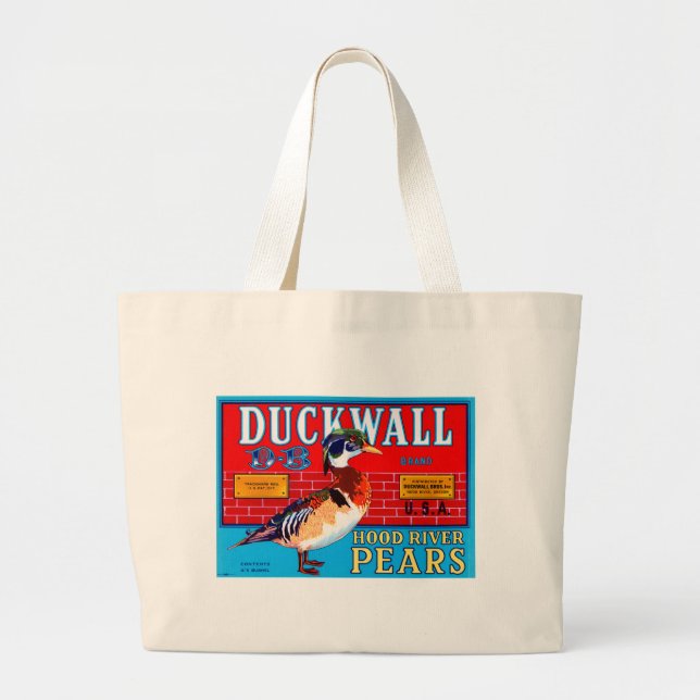 Bolsa Tote Grande Ursos do Rio Hood Duckwall (Frente)