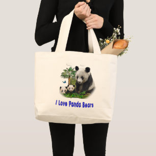 Bolsa Tote Grande Ursos Panda  
