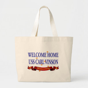 Bolsa Tote Grande USS Carl Vinson Home bem-vindo
