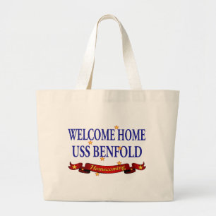 Bolsa Tote Grande USS Home bem-vindo Benfold