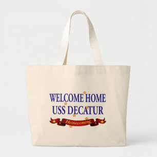 Bolsa Tote Grande USS Home bem-vindo Decatur