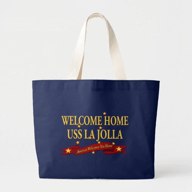 Bolsa Tote Grande USS Home bem-vindo La Jolla (Frente)