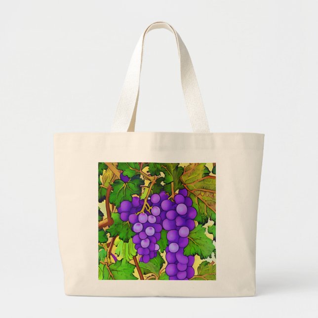 Bolsa Tote Grande Uvas roxas na Uva (Frente)