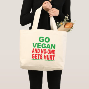 Bolsa Tote Grande Vá Vegan E Ninguém Se Machuca, Vegan Tote Bag