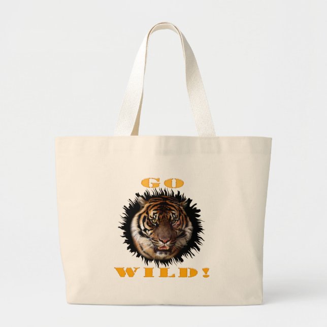 Bolsa Tote Grande Vá Wild Tiger (Frente)