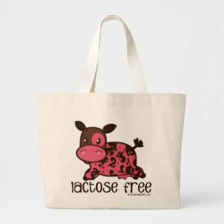 Bolsa Tote Grande Vaca cor-de-rosa livre da lactose