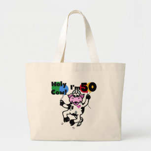 Bolsa Tote Grande Vaca santamente eu sou 50 camisetas e presentes
