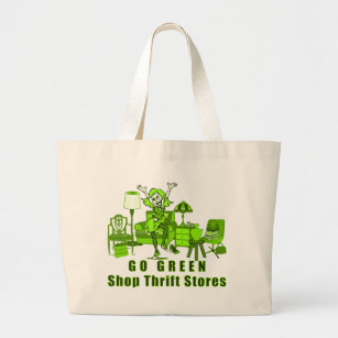 Bolsa Tote Grande Vai verde, o saco de compras das lojas de produtos
