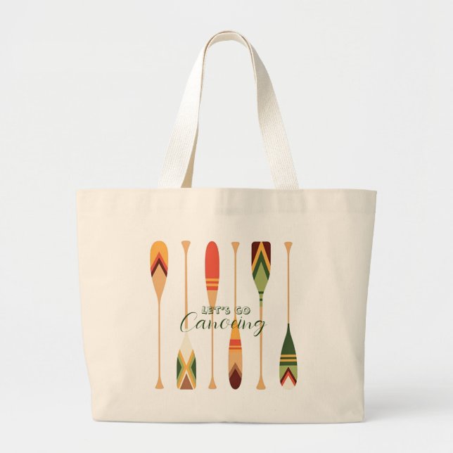 Bolsa Tote Grande Vamos Paddlar de Canoa  (Frente)