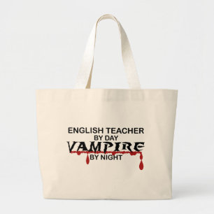 Bolsa Tote Grande Vampiro do professor de inglês em a noite