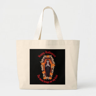 Bolsa Tote Grande 🧛 ♂️ vampiro gótico Saco de Tote Preto do Hallo