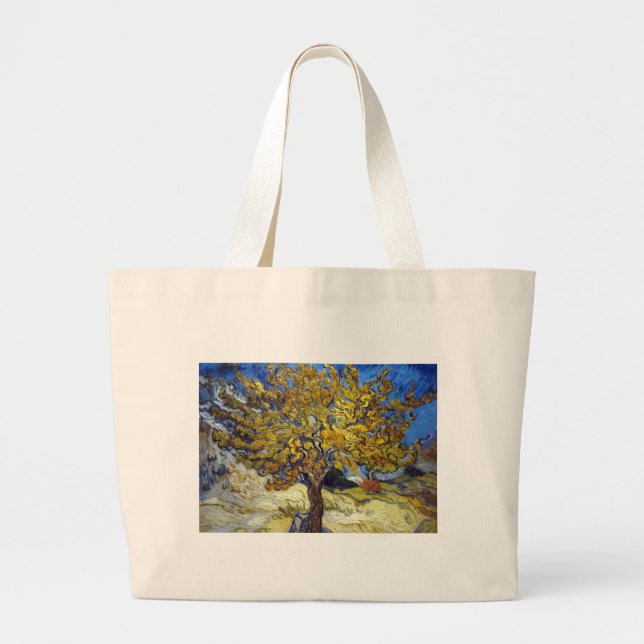 Bolsa Tote Grande Van Gogh Mulberry Tree Impressionism Art (Frente)