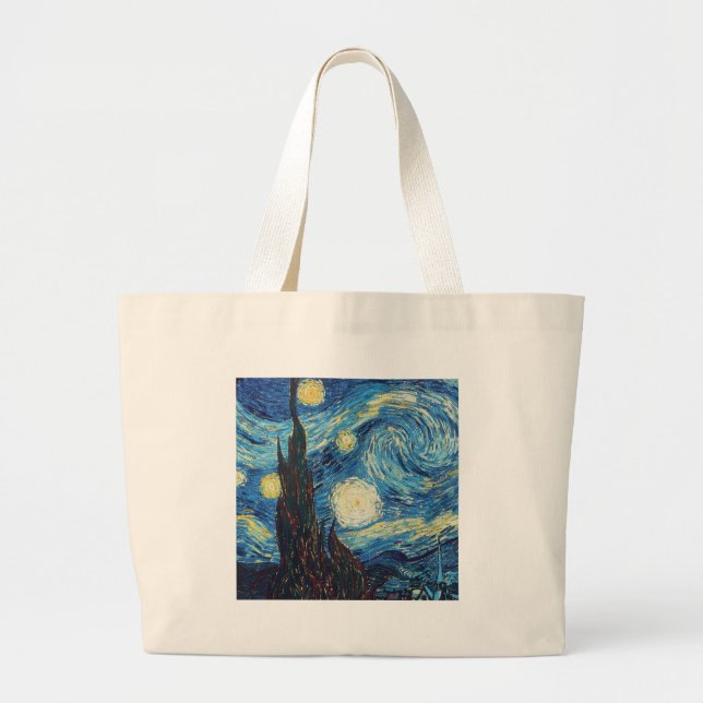 Bolsa Tote Grande Van Gogh Starry Night Classism Arte (Frente)