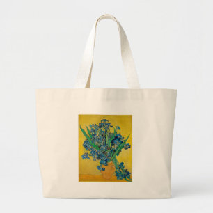Bolsa Tote Grande Van Gogh Vase com irlandeses em amarelo