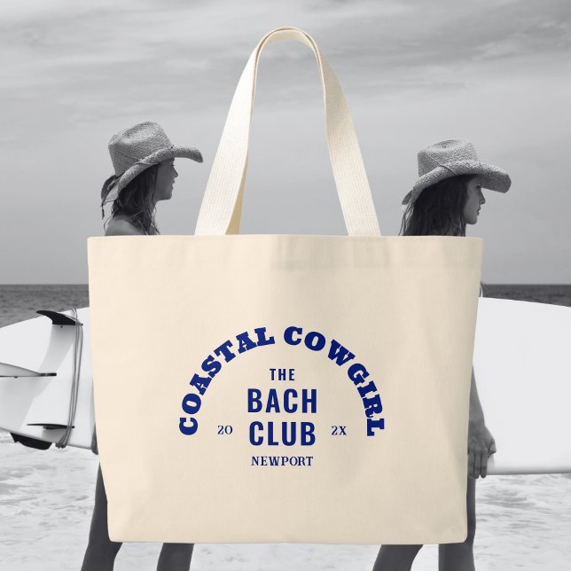 Bolsa Tote Grande Vaqueira Azul da Costa Clube de Bach (Criador carregado)
