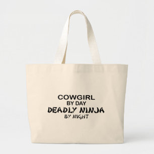 Bolsa Tote Grande Vaqueira Ninja mortal em a noite