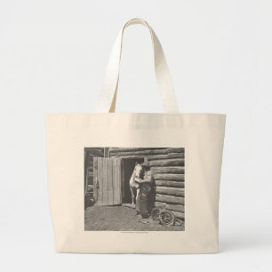 Bolsa Tote Grande Vaqueiro que lê uma letra