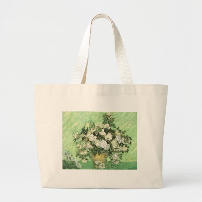 Bolsa Tote Grande Vase com Rosas - Van Gogh (Frente)