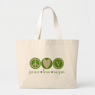 Bolsa Tote Grande Vegan do amor da paz