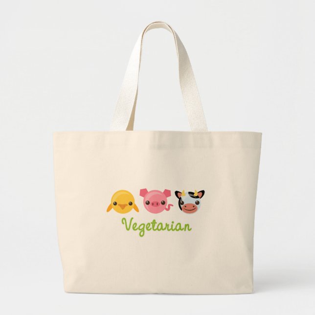 Bolsa Tote Grande Vegetariano (Frente)